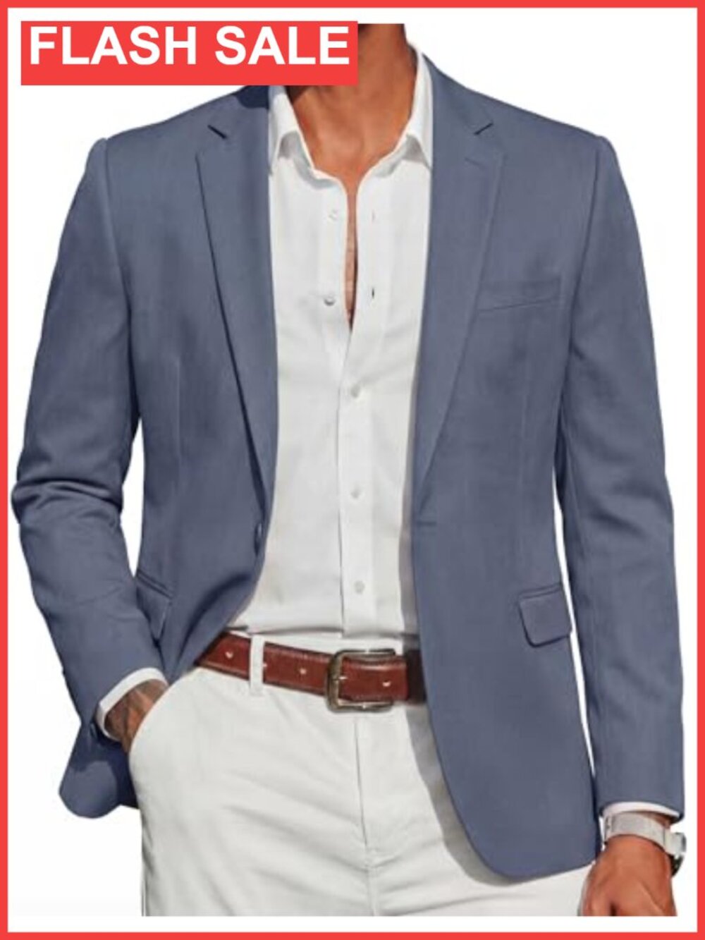 Men's One Button Slim Fit Sport Coat Blazer